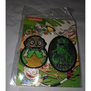 Nickelodeon Rugrats Iron On Patch Pin Set Reptar Tommy Chuckie 2017 Viacom NEW